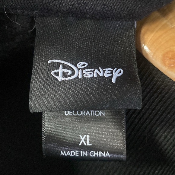 Disney Mickey Mouse Paint Splatter Black Hoodie Embroidered Lettering Sz XL - Picture 6 of 7